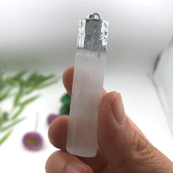 1pc Random Natural Selenite Stick Raw Pendant Crystal Necklace Quartz Mineral Healing Stone Reiki Gift Chakra Gypsum Crafts