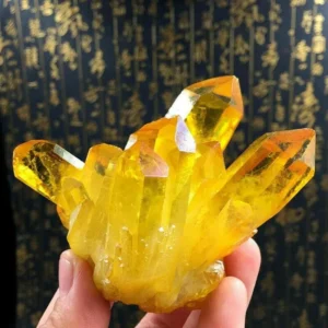 1PCS Natural Yellow Citrine Crystal Column Crafts House Decoration Crystal Citrine Cluster Mineral Specimen for Hotel Decor 100g