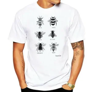 Bee T-shirt - organic cotton mens T-shirt - screen printed eco-friendly mens clothing - bee illustration - animal illustration